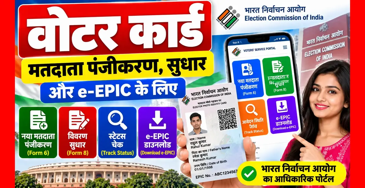 Voter ID Card Online 2026: नया वोटर कार्ड, सुधार, e-EPIC Download और Status Check