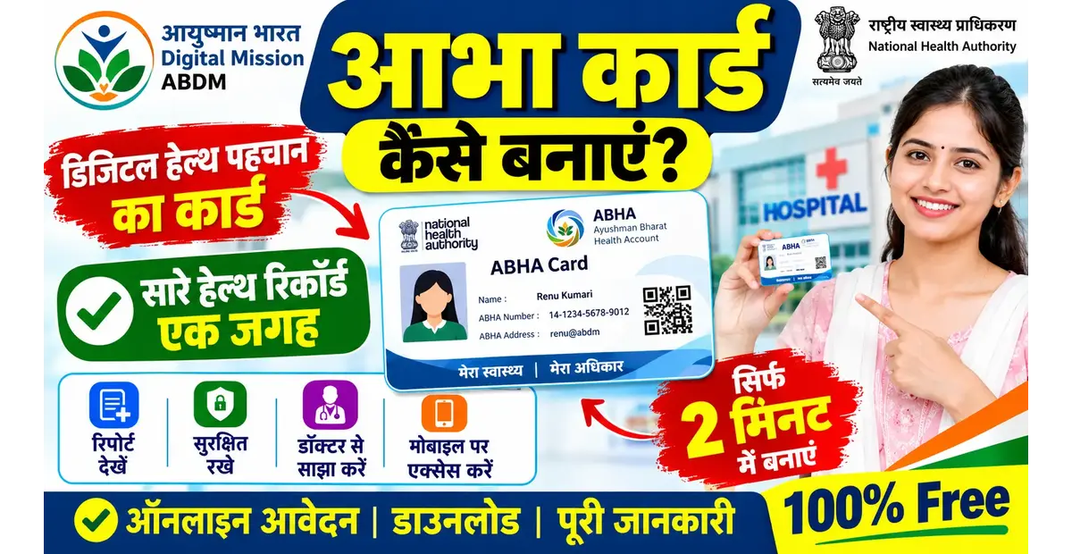 ABHA Card 2026: आभा कार्ड कैसे बनाएं, Download और Online Apply