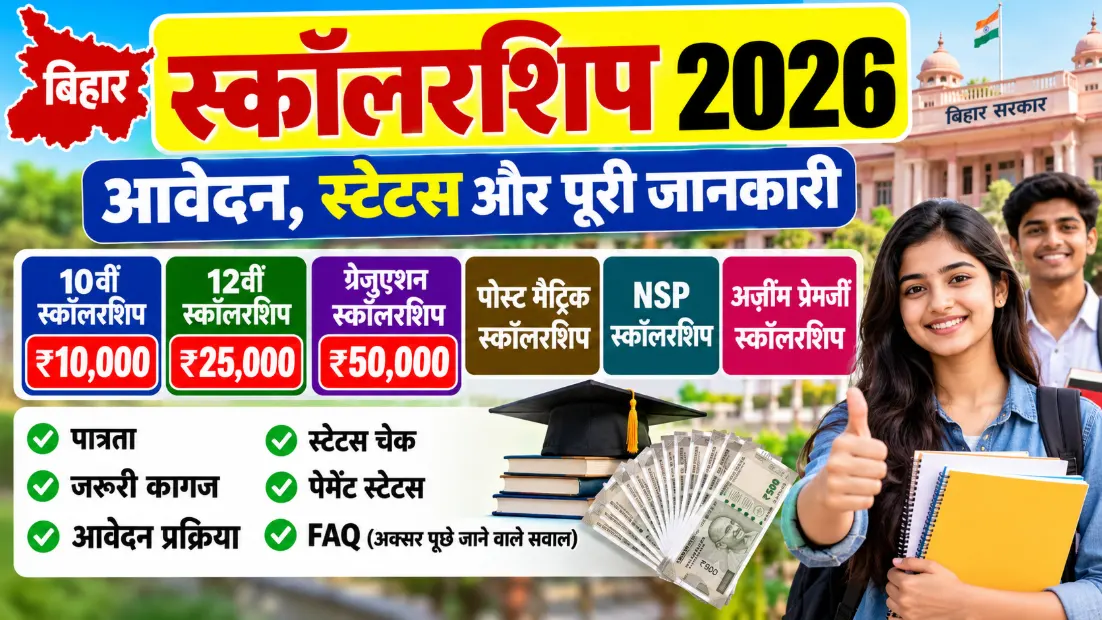 Bihar Scholarship Status Check, 10th, 12th, Graduation Scholarship Bihar