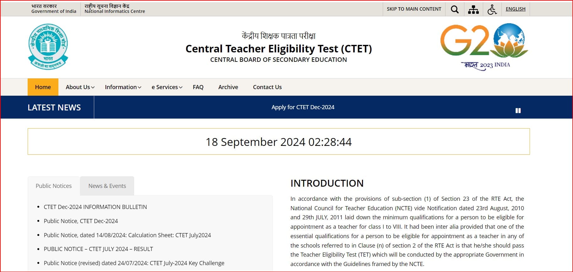CTET December 2024 Notification OUT